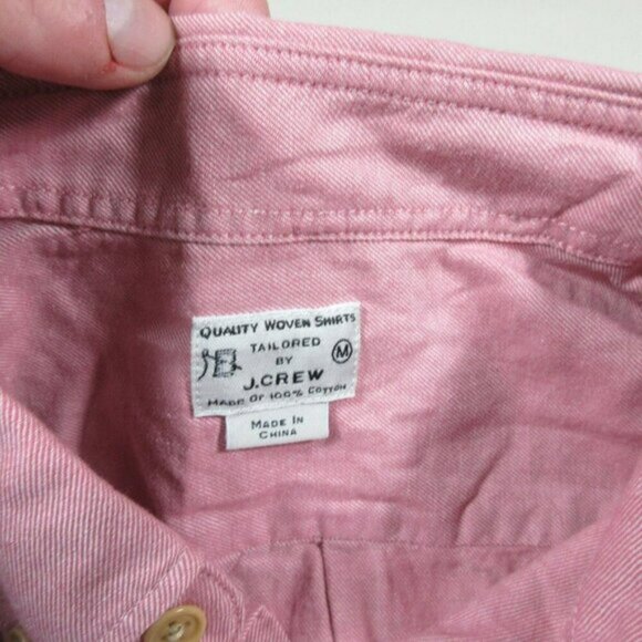 JCREW mens red an white woven button down shirt M 32888 NWT - Picture 3 of 4